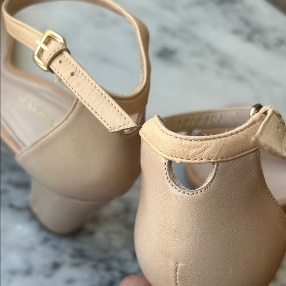 Stuart Weitzman Nude High Heel Block Sandals | 11 - Picture 5 of 7
